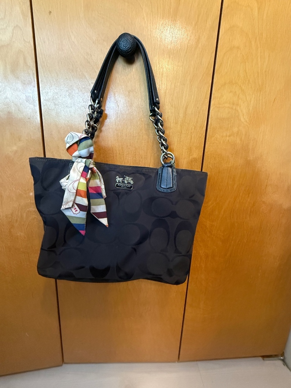 COACH Chelsea Black Signature Tote Bag 18738